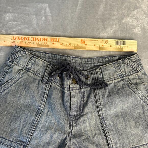 NWT Eddie Bauer Denim Boyfreind Short Women's Size 6 Indigo Tie Waist Bermuda - Picture 5 of 9